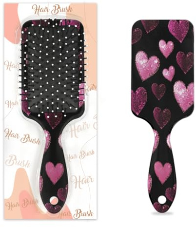 Brosse à cheveux démêlante pour cheveux humides et secs, cœur d'amour brillant, peignes à coussin d'air pour femmes, hommes, garçons, filles, enfants, brosse de massage pour cheveux bouclés ou raides