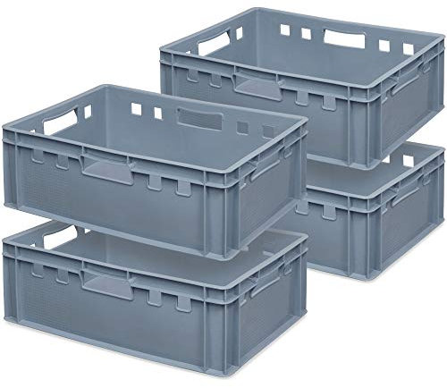 BRB 4 boîtes à viande E2, 600 x 400 x 200 mm, PE-HD, qualité alimentaire, grises