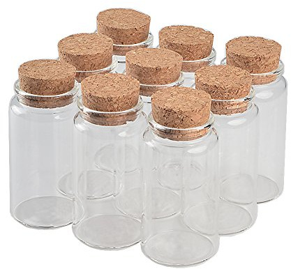 Jarvials 6pcs Außendurchmesser 47mm Vier Verschiedene Arten von klaren Flaschen mit korken (6, 100ml)