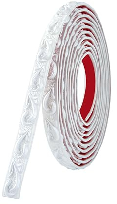 Zayejod Trim - Bordo decorativo autoadesivo per parete e soffitto, decorazione 3D, bordi per piastrelle, linee adesive per bordi a specchio, sfondo TV