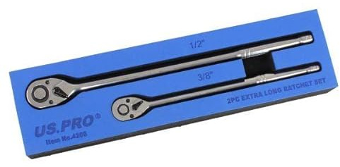 US PRO Tools 2pc Extra Long Ratchet Set 3/8 & 1/2 Drives 4208