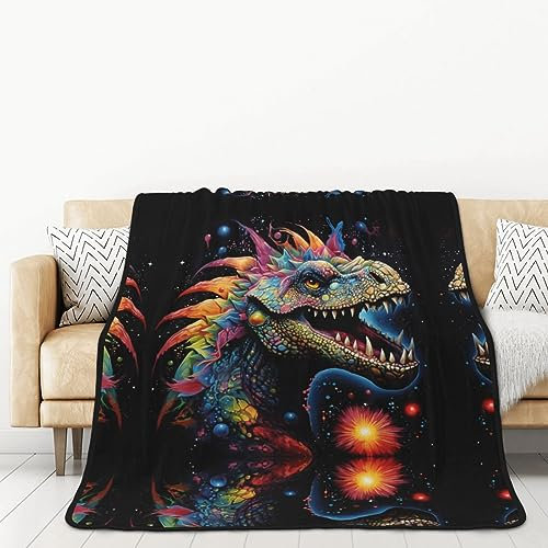 Tyrannosaurus Bad Boy doppelseitige Flanelldecke für Autobetten und Nickerchen für Erwachsene, eine warme und gemütliche Decke (152,4 x 203,2 cm)