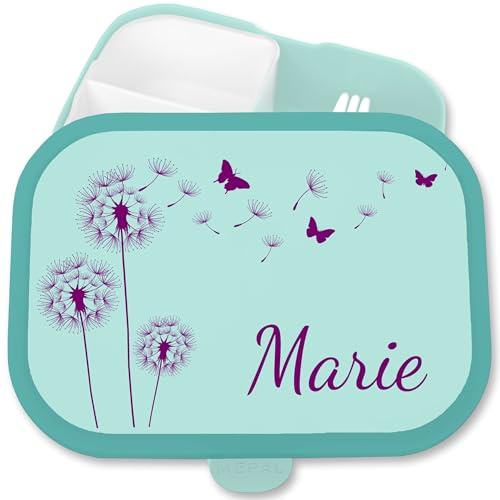 Brotdose Kinder Campus für Mepal - Statement - Pusteblumen Löwenzahn Pusteblume - 750 ml - Türkis - sniadaniowka dla dziewczynki fächern name butterflies lunchbox mint und schmetterling