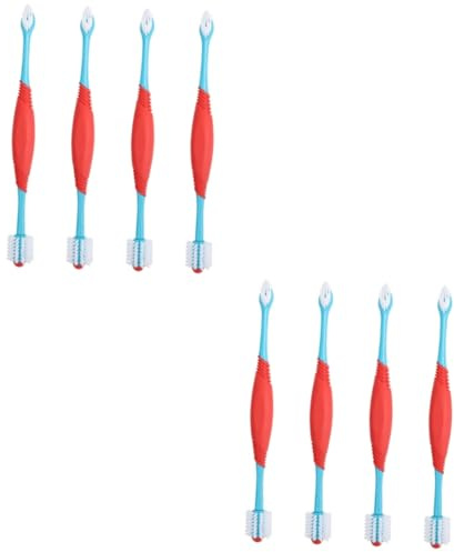 Angoily 8stücke Dual-head Haustier Zahnbürsten Für Hunde Und Katzen Weiche Borsten Ergonomischer Griff Für Effektive Mundpflege Und Zahnreinigung Für Kleine Und Große Tiere