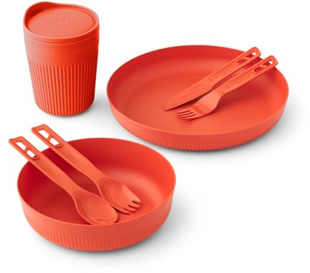 Sea to Summit - Passage Dinnerware Set - 7 Piece - 1 Plate, Bowl, Insulated Mug & Cutlery Set - Dishwasher & Microwave Safe - BPA-Free - Glass Reinforced Polypropylene Camping Dinnerware - 324g