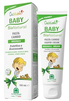 Natura House Pasta Wechselwindel Baby Bio Natural – schützt, beruhigt, verhindert Reizungen und Rötungen – 99,8% natürlich mit biologisch zertifizierten Rohstoffen – 100 ml – Made in Italy