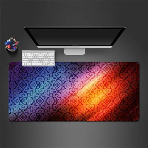 QiHon Gaming Mauspad XXL Rot Lila Großes Mauspad Schreibtischauflage mit Vernähte Kanten Einer speziellen Oberfläche verbessert Geschwindigkeit und Präzision 1200x600x3mm