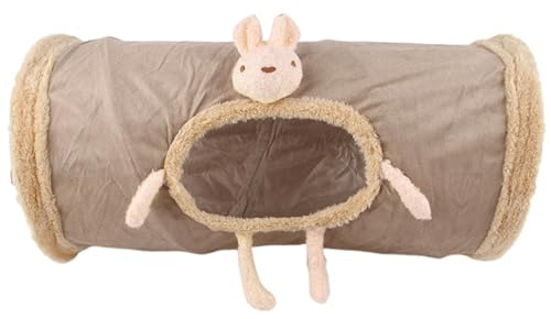 Tunnel pour chat d'intérieur - Tunnel pour animaux de compagnie - En polaire douce - Pliable - Pour petits animaux de compagnie - Pour lapins, chatons, chiots, chiens, chats
