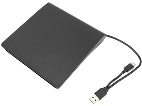 VBESTLIFE Externes DVD-Laufwerksgehäuse, Schlankes USB 3.0-externes Optisches DVD-Laufwerk und Festplatten-Festplattengehäuse 2 in 1, für XP, 2003, für Vista, 7, 8.1, 10, für Linux, für OS