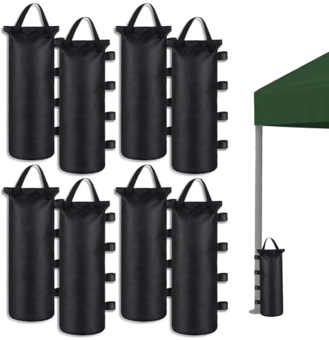 8 bolsas de arena Oxford 800D, 12 kg de peso doble cosido para carpa, carpa, jardín, patas y sombrilla