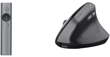 Logitech Spotlight Télécommande de & Trust Yuno Souris Ergonomique sans Fil,