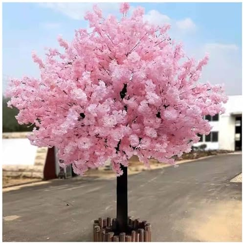 Árbol de cerezo artificial, hecho a mano, color rosa claro, decorativo para patios y jardines interiores y exteriores