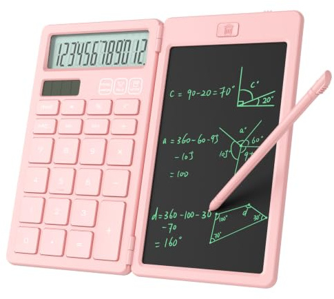 NEWYES Calculatrice avec Tableau D’Écriture pour Collège et Lycée, Rose