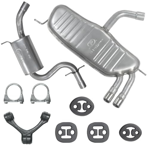 POLMOstrow Auspuff für VW Golf 5 V 2004-2009 | Mitteltopf und Endtopf, Motoren: 2.0 TFSI, Fließheck