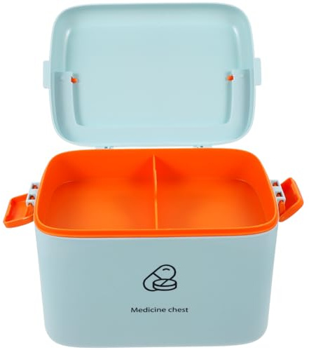 HOOWIFFY Botiquín Gran Capacidad, Diseño Asa y Cierre de Seguridad de Primeros Auxilios Portátil Doble Capa para Almacenamiento Fácil Hogar