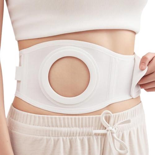 Stomiband För Män/Kvinnor, Justerbart Stomibandage, Andningsbart Bukbandage Efter Operation Med 3 Hålstorlekar, Skyddar Stomipåsen(Large)