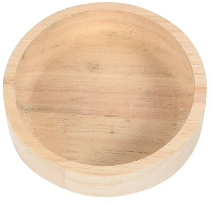 jojofuny Cuenco de Madera Beige Comedero Resistente y Estable Que Previene Derrames para Pequeños Animales para Adecuado para Hámsteres y Jerbos
