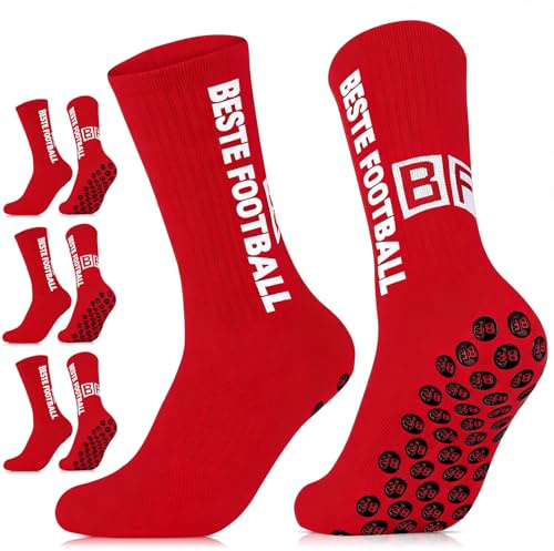 Calcetines Antideslizantes Futbol 3 Pares, 35-38 39-42 42-46 Calcetines Fútbol Non-Slip Football Socks Medias Futbol para Hombre, Mujer y Niño, Grip Calcetines Deportivos para Yoga, Tenis