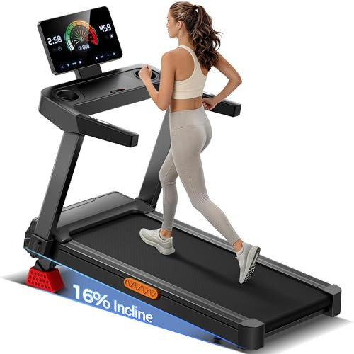 UMAY Cinta de Correr Plegable con Inclinación 16%, 14 KM/H, 3.5HP, 180kg