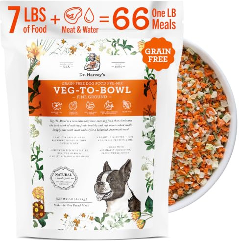 Dr. Harvey's Veg-To-Bowl Fine Ground Dehydrated Vegetable Pre-Mix for Dogs, 7-Pound Bag | Dehydrated Vegetable Pre-Mix