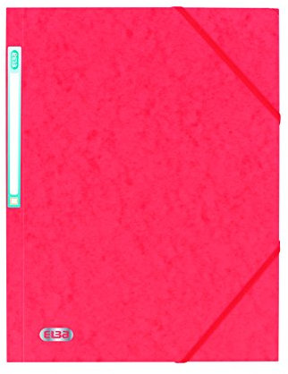 Elba 100200749 Eckspannermappe Eurofolio für A4, Spezialkarton 450 g/qm, marmoriert 50 Stück, rot