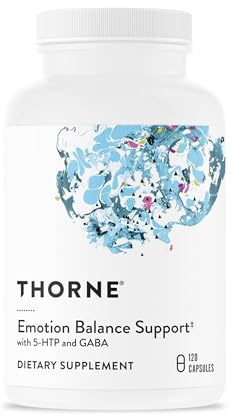 THORNE - Emotion Balance Support - Supports Mood & Stress Management* - Vitamins B6, B12 & C, 5-HTP, GABA, Rhodiola, Folate (5-MTHF) & L-Tyrosine - Third-Party Certified - Gluten-Free - 120 Capsules