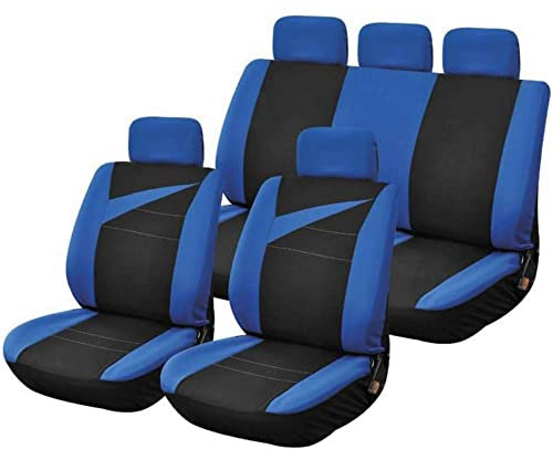 Peraline 1700 Fundas Bolt Universales para Asiento de Coche, Negro/Azul