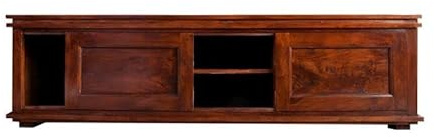MASSIVMOEBEL24.DE | Oxford Longboard Akazie 160x45x45, Farbe:Dunkelbraun lackiert, Größe:160x45x45 cm (BxTxH)