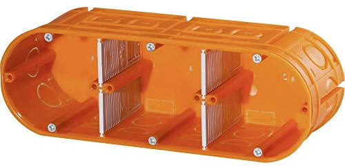 f-tronic Unterputz-Gerätedose massiv, 3-Fach, 63mm tief, UP30, Inhalt: 5, Schwarz, 5 Stück