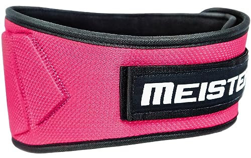 Meister konturerat tyngdlyftningsbälte i neopren 15 cm ryggstöd – rosa – XS