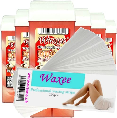 Cartuccia di cera roll-on, 6 confezioni da 100 e 100 strisce per la ceretta di corpo e gambe