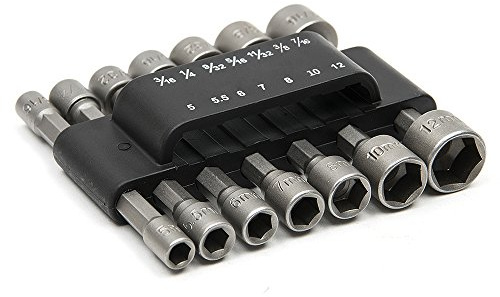 MALAYAS 14pcs 1/4 Inch Shank Power Nut Driver Bit Set, Socket Bit Adapter for Quicker Change Chuck Adapter, Electric Hand Drill, Screwdriver