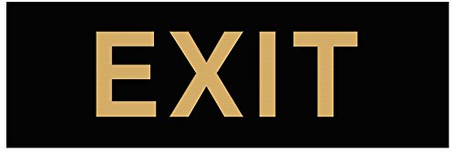 All Quality Basic Exit Wall or Door Sign - Simple & Clear To Ensure Safety | Easy to Install - Black/Gold - Large (1 Pack)