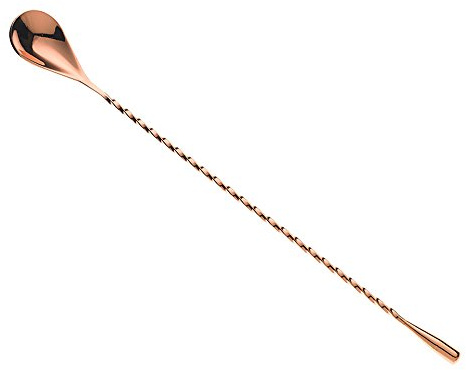Barfly Barfly Bar Spoon with Teardrop End, Stainless Steel, Copper, 29.97 x 2.54 x 1.27 cm