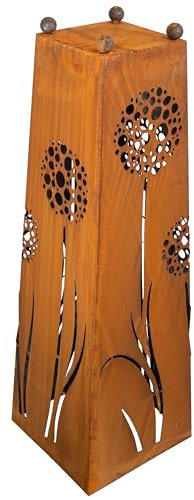 Rostikal Pflanzsäule mit Pusteblumen 1 m hoch Blumensäule ohne Schale Gartendeko Vintage