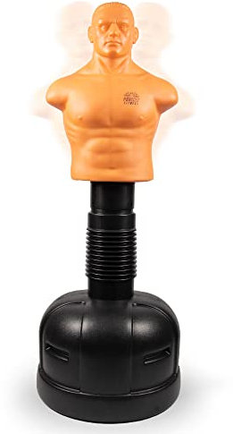 Phoenix Fitness Freestanding Punch Bob - Height Adjustable Body Opponent Punch Bag for Boxing, Kick Boxing & MMA - Pedestal Dummy Punching Bag for Target Practice - Black & Orange