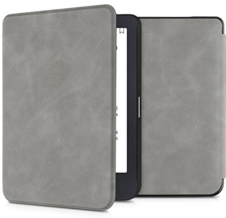 kwmobile Hülle kompatibel mit Tolino Shine 3 - Kunstleder eReader Schutzhülle Cover Case - Grau