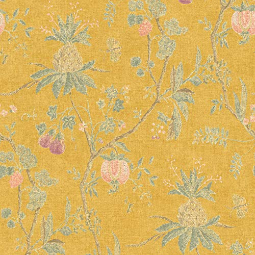 Vliestapete Vintage-Tapete 367194 36719-4 Livingwalls Paradise Garden | Gelb Grün | Rolle (10,05 x 0,53 m) = 5,33 m²