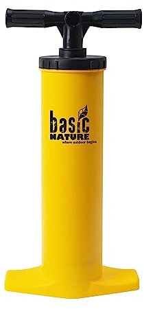 BasicNature Unisex – Erwachsene Doppelhub Luftpumpe, Mehrfarbig, 10 x 48 cm