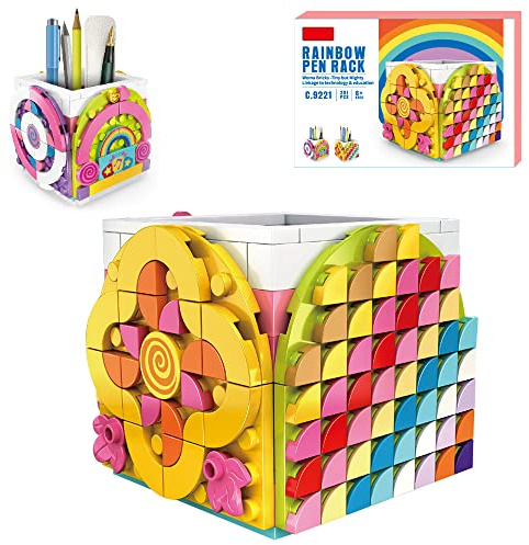 SIENON Dots Rainbow Bleistifthalter, Kreatives Basteldekorationsset, Bausteine Bleistift Schmuck Organizer Box, Stifthalter, Fun Bastelset Dots Konstruktionsspielzeug für Geburtstag Weihnachtsfeier