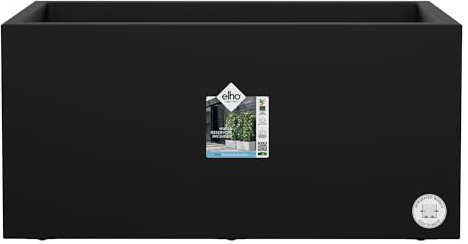 elho Vivo Next Lang 60 - Blumenkasten für Innen & Außen - 100% Recyceltem Plastik - L 59.0 x H 29.2 cm - Schwarz/Living Schwarz