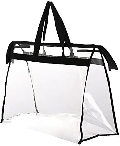 Augbunny Large Zippered Clear Dust Cover Organizer Bag Beach Tote Grocery Storage Handbag Purse
