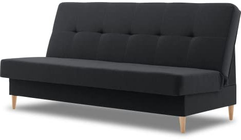 Klappcouch Artem 193x93 mit schlaffunktion - Klassisch Design - Holzfüße - Auswahl an Farben (Hugo 96)