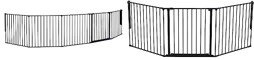 BabyDan Kaminschutzgitter/Raumteiler Flex XXL 90-350 cm, Anthrazit - Hergestellt in Dänemark + TÜV/GS geprüft & Konfigurationsgitter/Kaminschutzgitter Flex L