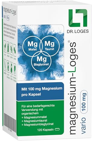 magnesium-Loges vario 100 mg - 120 Kapseln - Mit organischem Magnesium | Flexibel dosierbares organisches Magnesium mit hoher Bioverfügbarkeit
