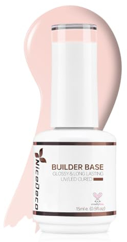 Nicedeco Builder Gel In a Bottle, Builder Base Gel Unterlack Builder Nail Gel - 8 in 1 Quick Building Nail Gel Nail Extension Gel 15ml - 12
