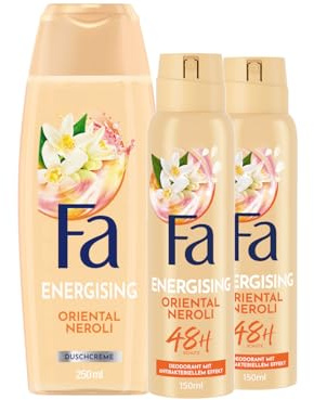 FA Duschgel Oriental Moments (1x 250 ml) & Deospray (2x 150 ml) mit dem zarten Duft von Wüstenrose & Sandelholz, 48h Deo-Schutz ohne Aluminiumsalze, Vegane Formel