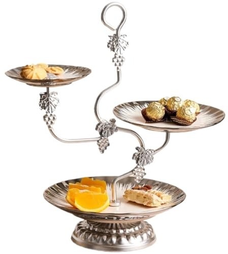 Fruit Basket Fruit Bowl Storage Baskets Ceramic 3-Tiered Serving Bowls Tray Set 3 Tier Ceramic Fruit Bowl With Stand For Dessert Fruit Vegetables Fruit Dish Fruit Tray ( Color : B , Size : 3-Tier )