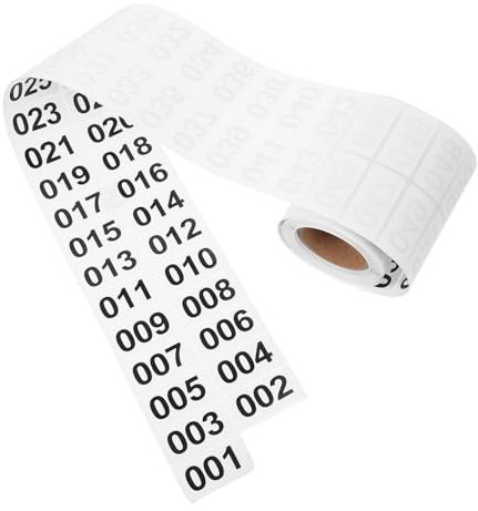 NUOBESTY Numerische Aufkleber 40x20mm Selbstklebende Nummernschildetiketten Weiße Seriennummernaufkleber Lagerkennzeichnung