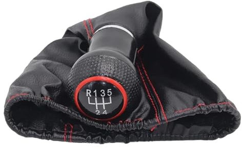 Schaltknäufe Für VW Für Polo 6N Für Golf 3 Für Vento 4 Für Caddy Für Lupo 6X1 (12MM) Auto Shift Schaltknauf Hebel Gaitor Boot Abdeckung Schaltsack Schaltmanschette (Farbe : Red)